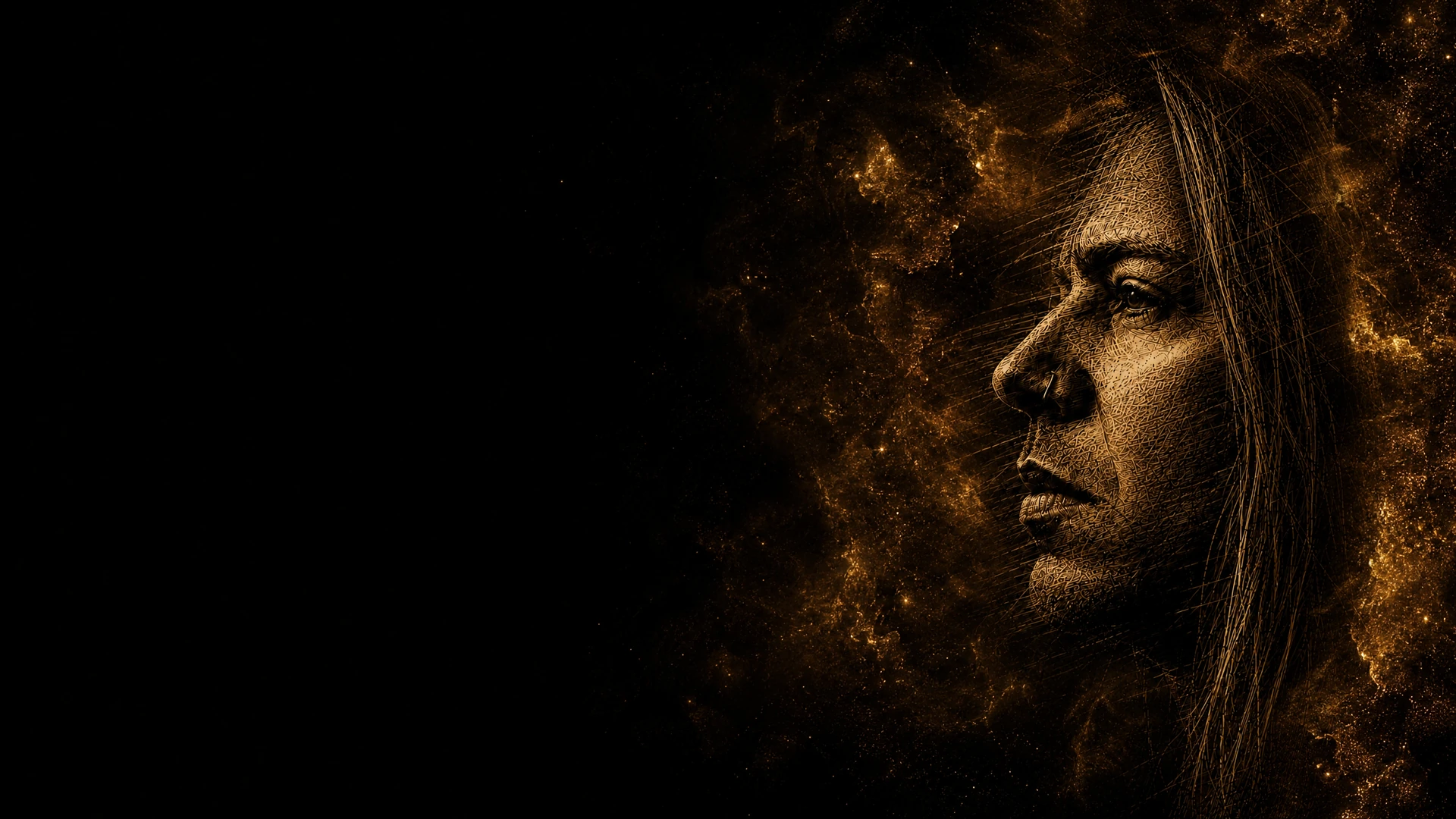 Retrato de Mike Zoeli em nebulosa dourada